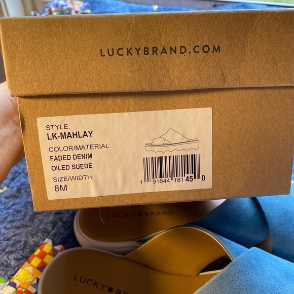 Lucky Brand Mahlay suede cross slides new with box 8 - Picture 5 of 5